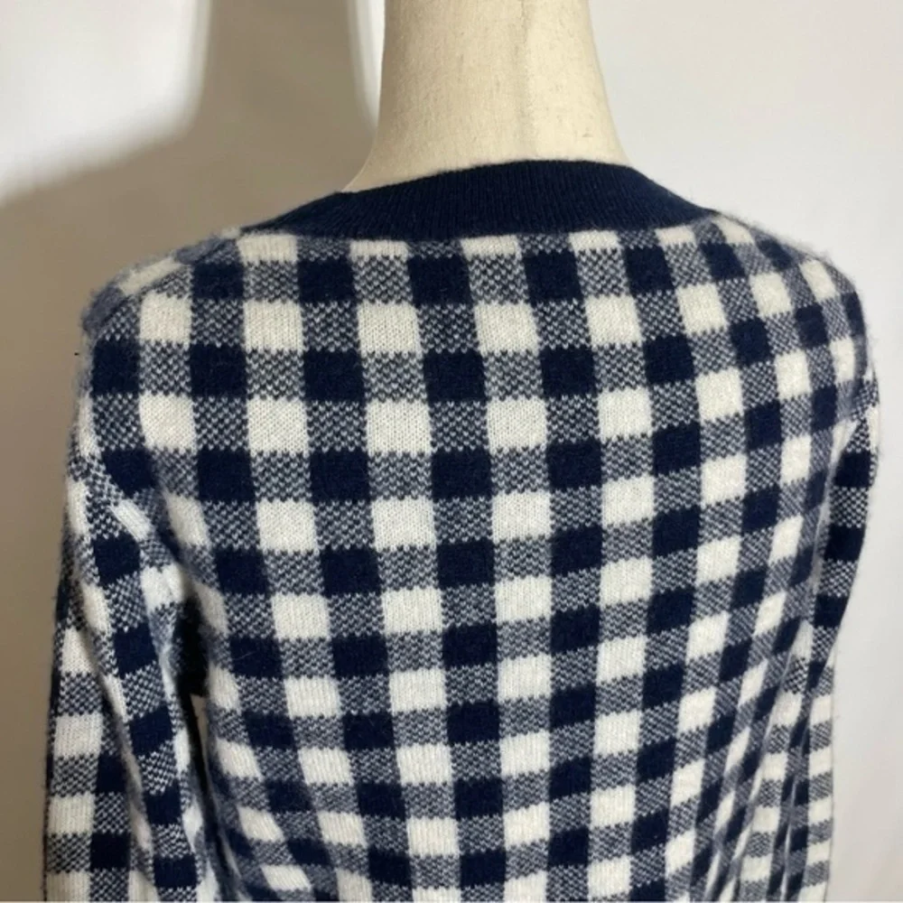 J.Crew • Gingham Checkered Cashmere Sweater XS ASO Wednesday Addams